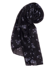Black Beauty Floral Georgette Scarf