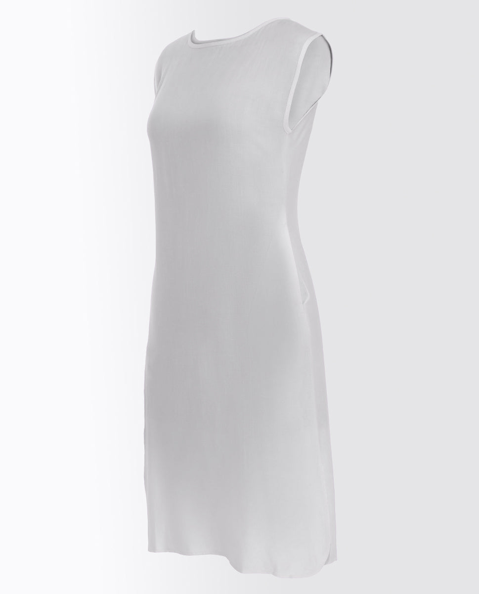 Bright White Rayon Slip Dress