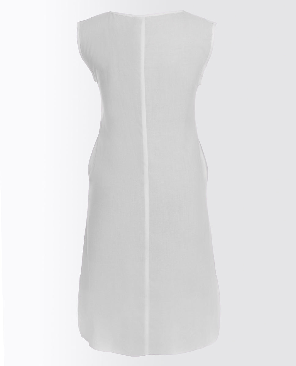 Bright White Rayon Slip Dress