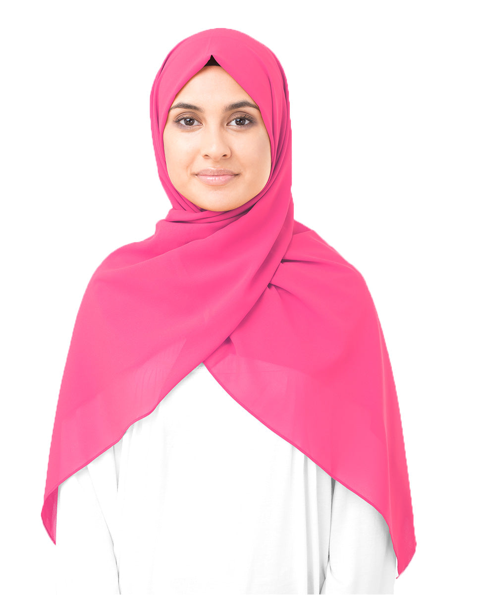 Pink Carnation Poly Georgette Scarf