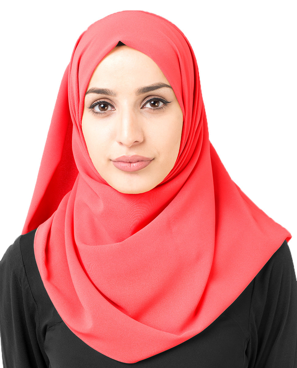 Calypso Coral Poly Georgette Scarf
