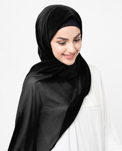 Jet Black Poly Georgette Scarf