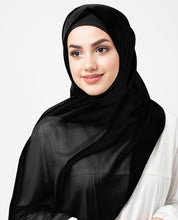 Jet Black Poly Georgette Scarf