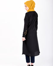 Black With Gold Beads Midi Dress
