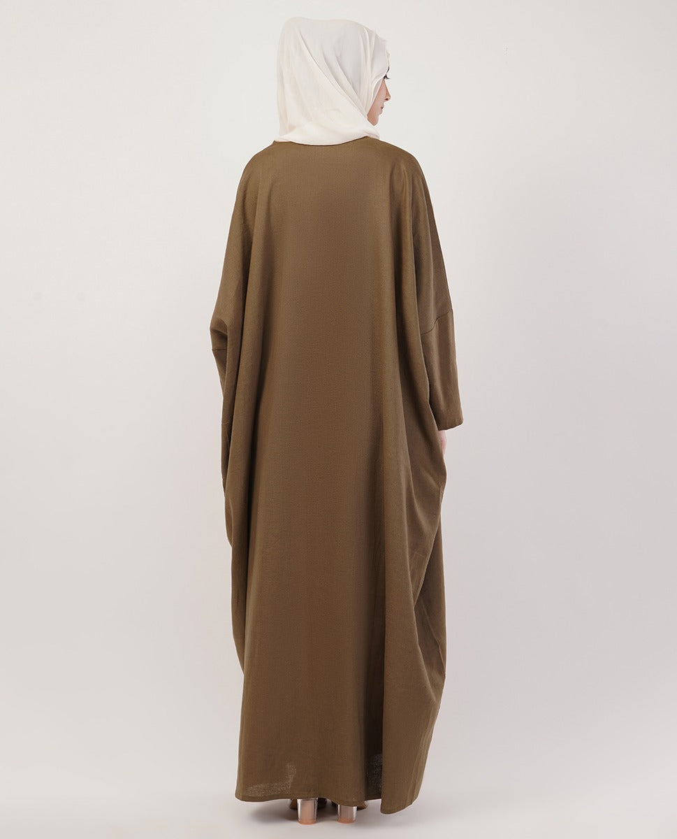 Ripe Olive Open Abaya