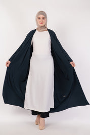 Teal Blue Open Abaya
