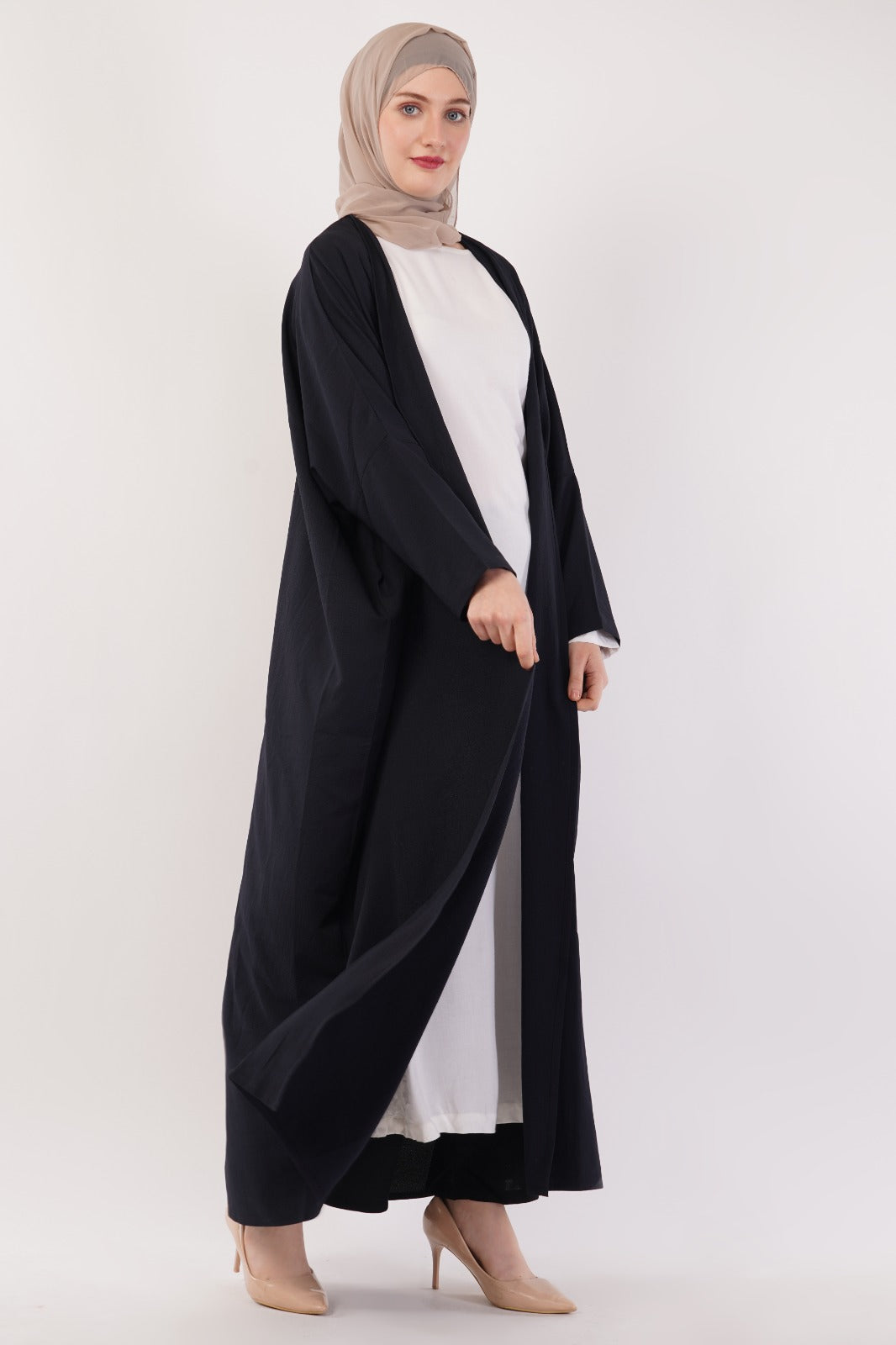 Navy Blue Open Abaya