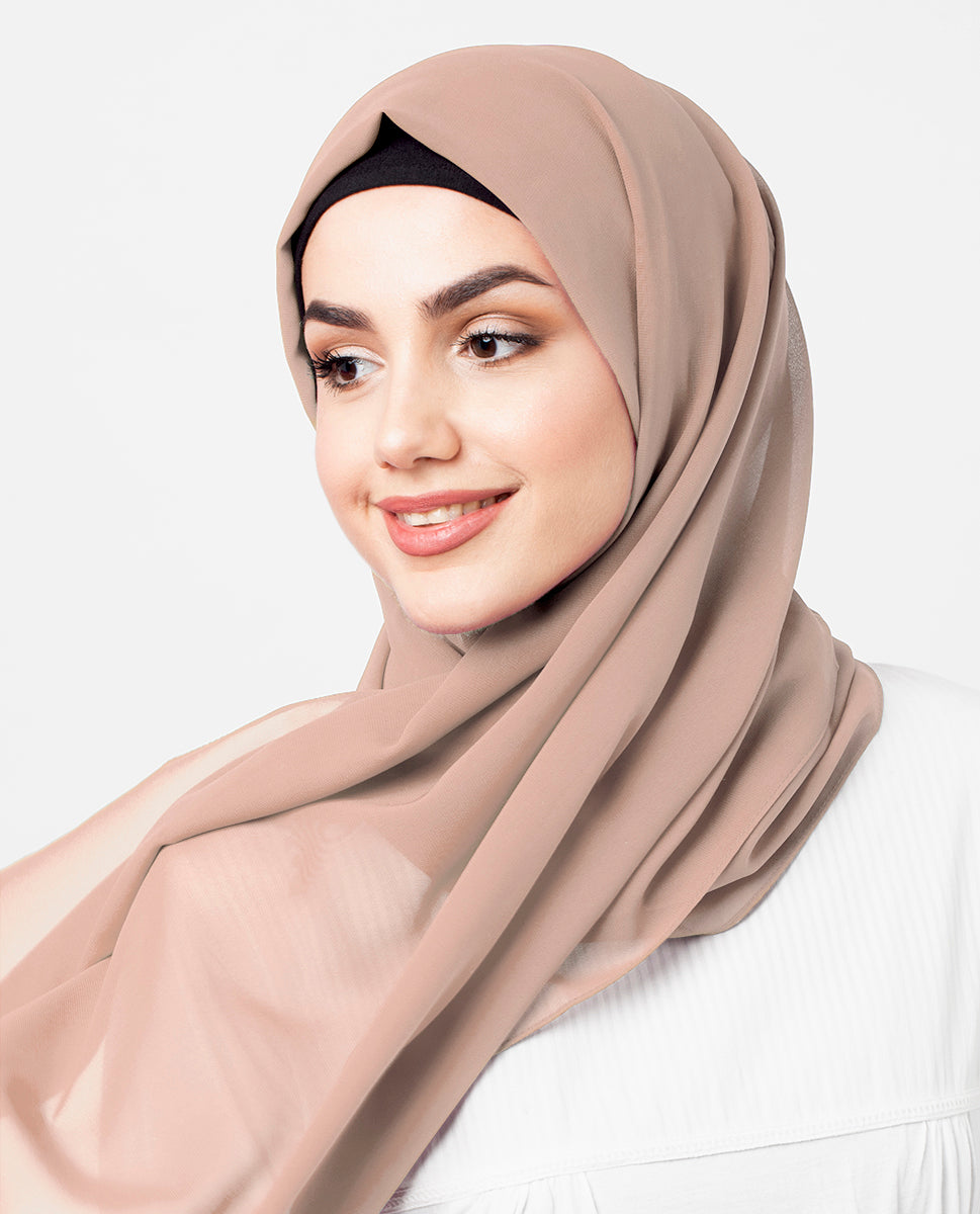 Natural Beige Poly Georgette Scarf