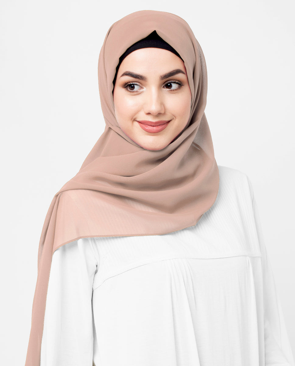 Natural Beige Poly Georgette Scarf