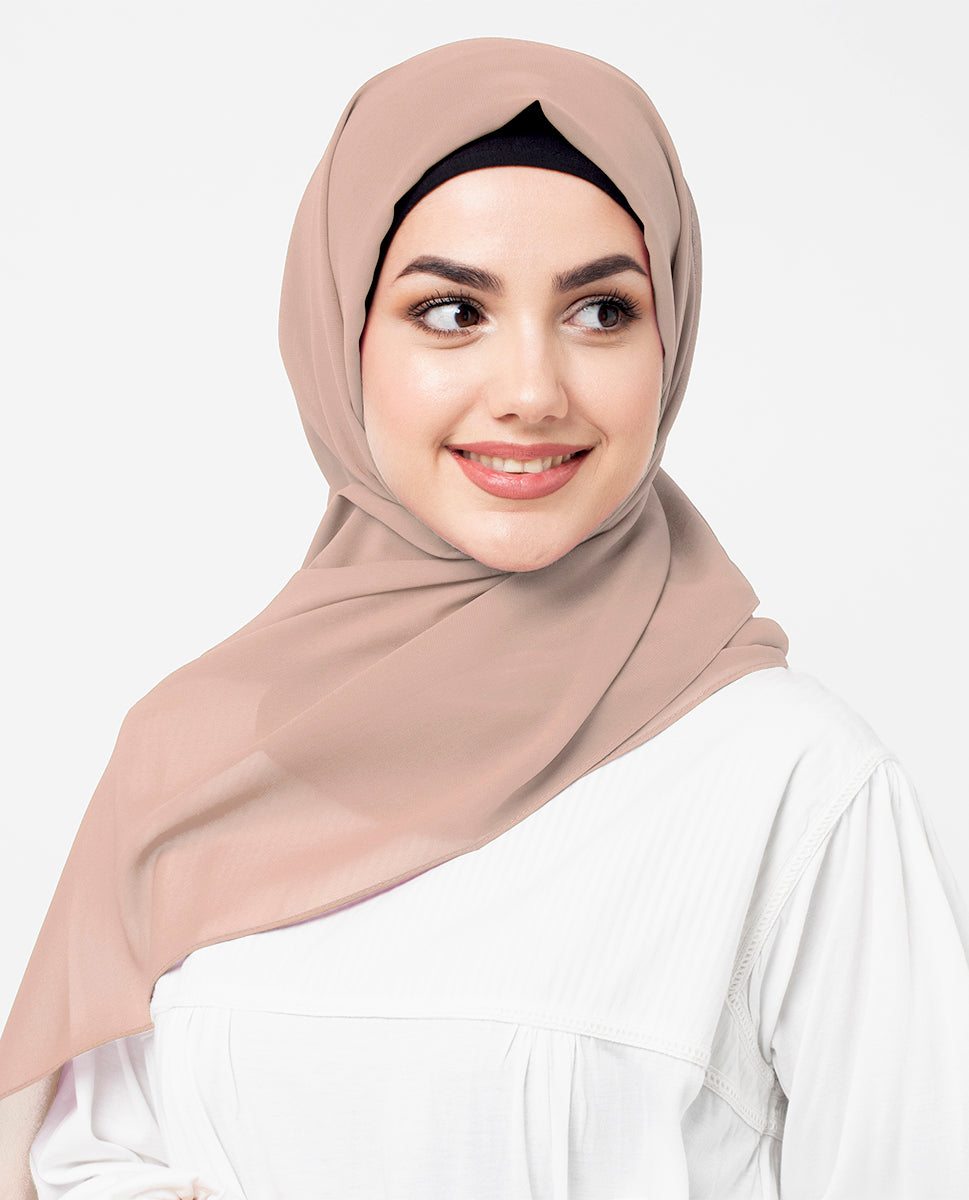 Natural Beige Poly Georgette Scarf
