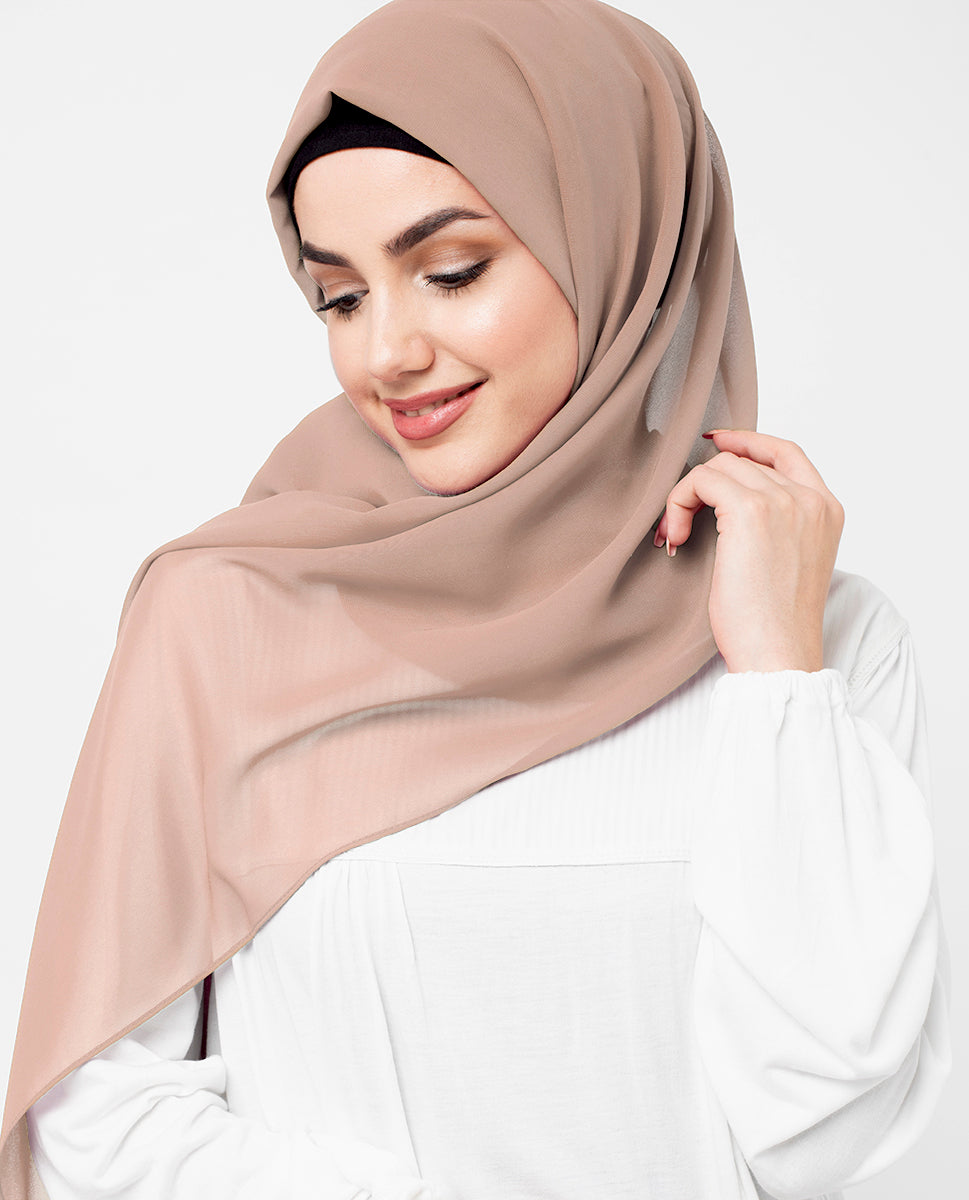 Natural Beige Poly Georgette Scarf
