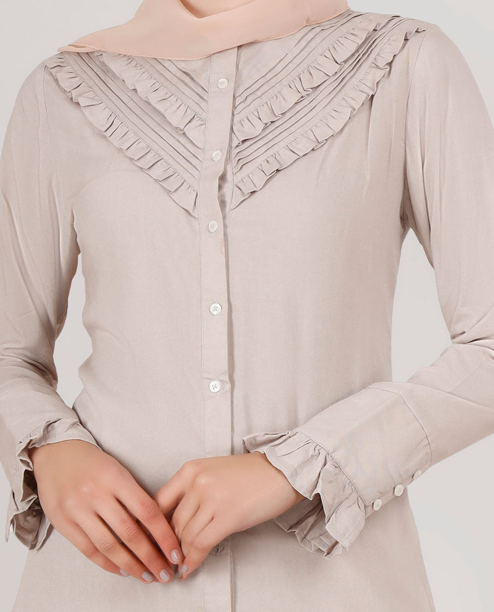 Pebble Grey Frilled Co-Ord