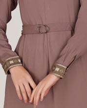 Maroon Love Embroidered Abaya