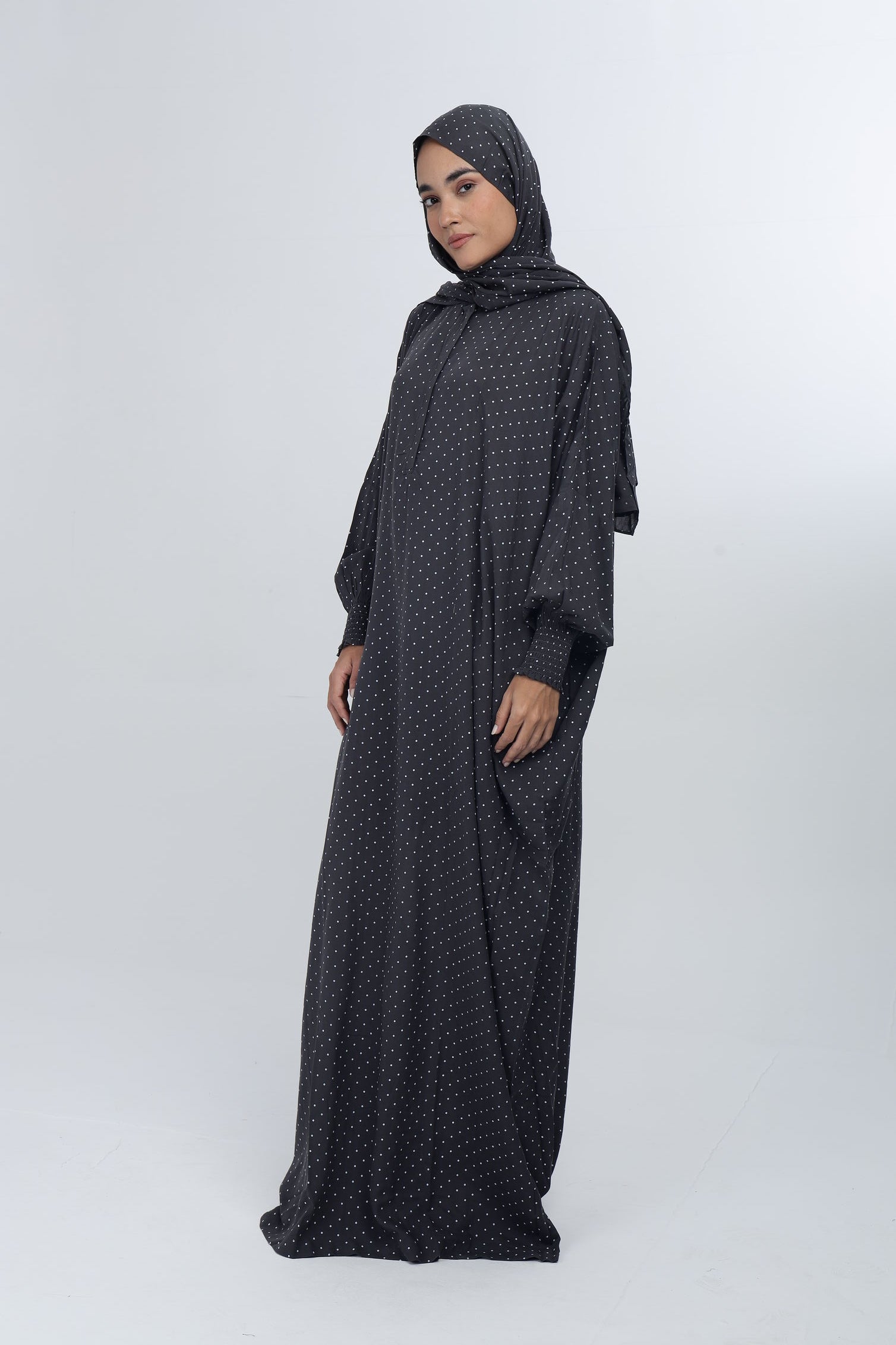 Grey Polka Dot Salah Dress