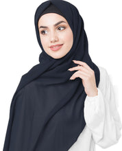 Dress Blues Poly Georgette Scarf