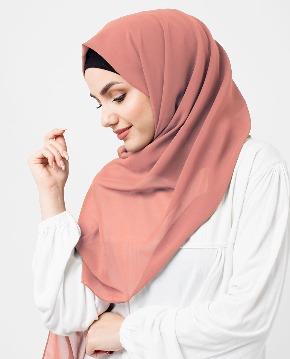 Bridal Rose Pink Poly Georgette Scarf