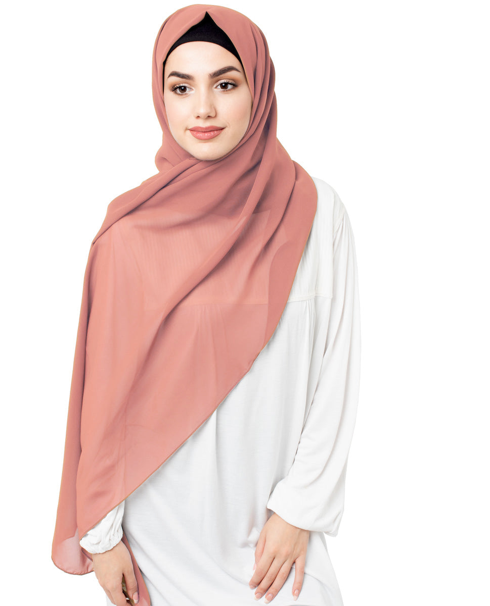 Bridal Rose Pink Poly Georgette Scarf
