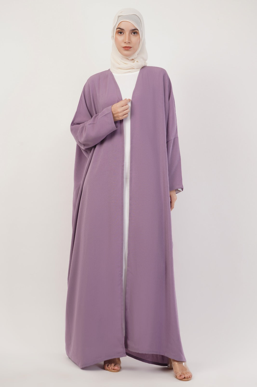 Purple Open Abaya